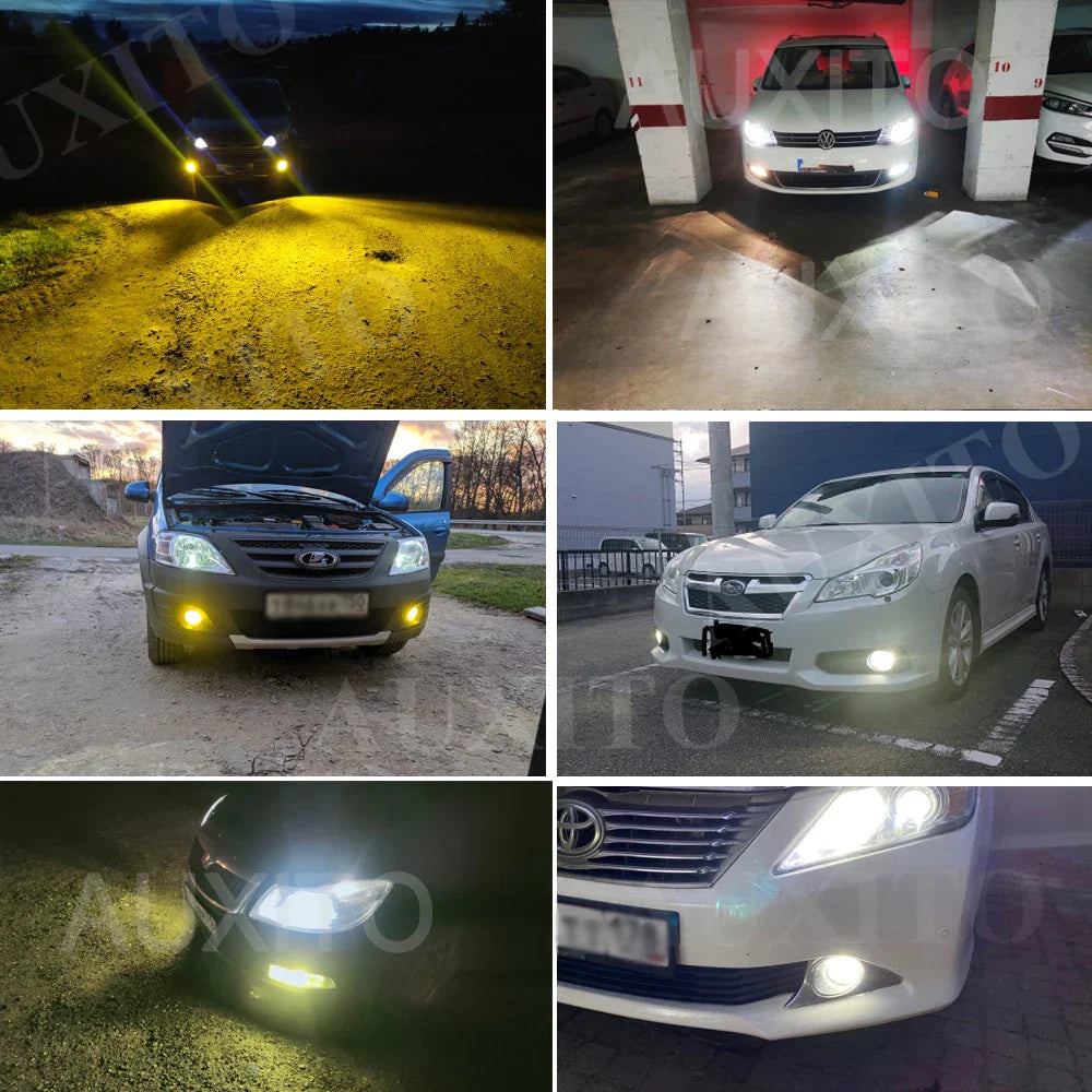 AUXITO 2000LM H8/H11/H16JP LED Fog Light Bulbs - 6500K White & 3000K Golden DRL
