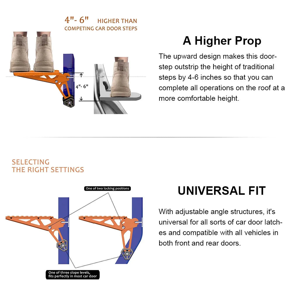 Universal 440 Lbs Aluminum Car Roof Rack Step