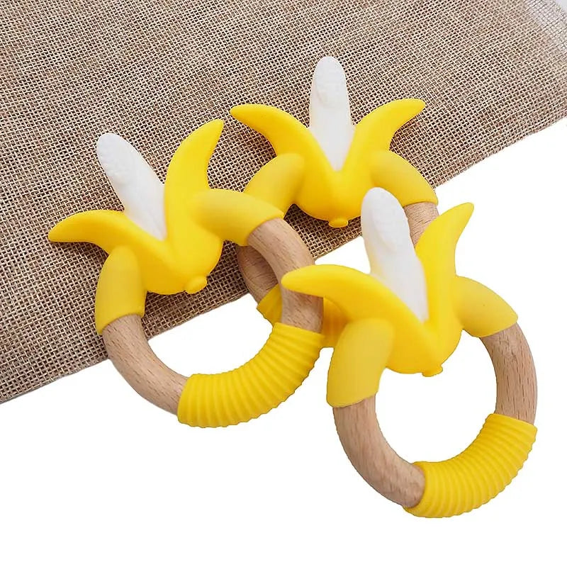 Chenkai 5PCS BPA Free Banana Shaped Silicone Teethers
