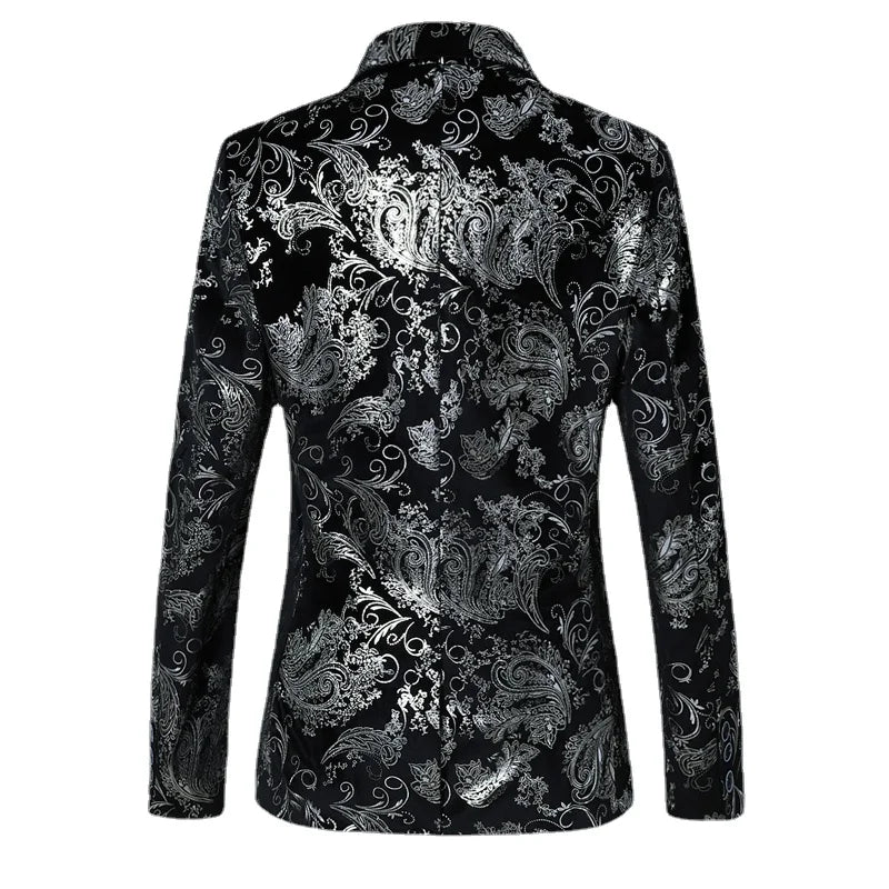 New Brand clothing Gold Susiness Blazer Trend Male
