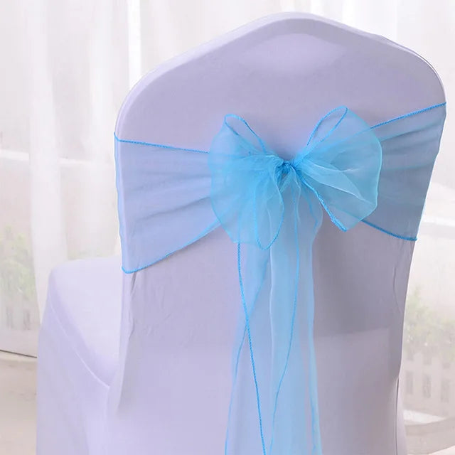 50/100pcs High Quality Sash Organza Chair Sashes Wedding