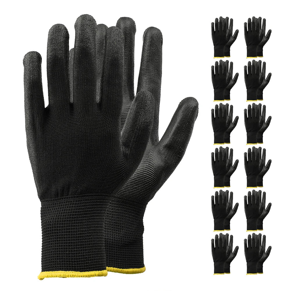 nylon safety coating gloves gardening work protection construction