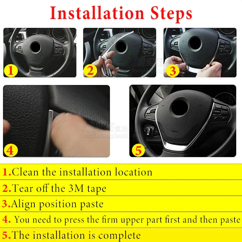 Car Carbon Fiber Interior Steering Wheel Decorative Frame