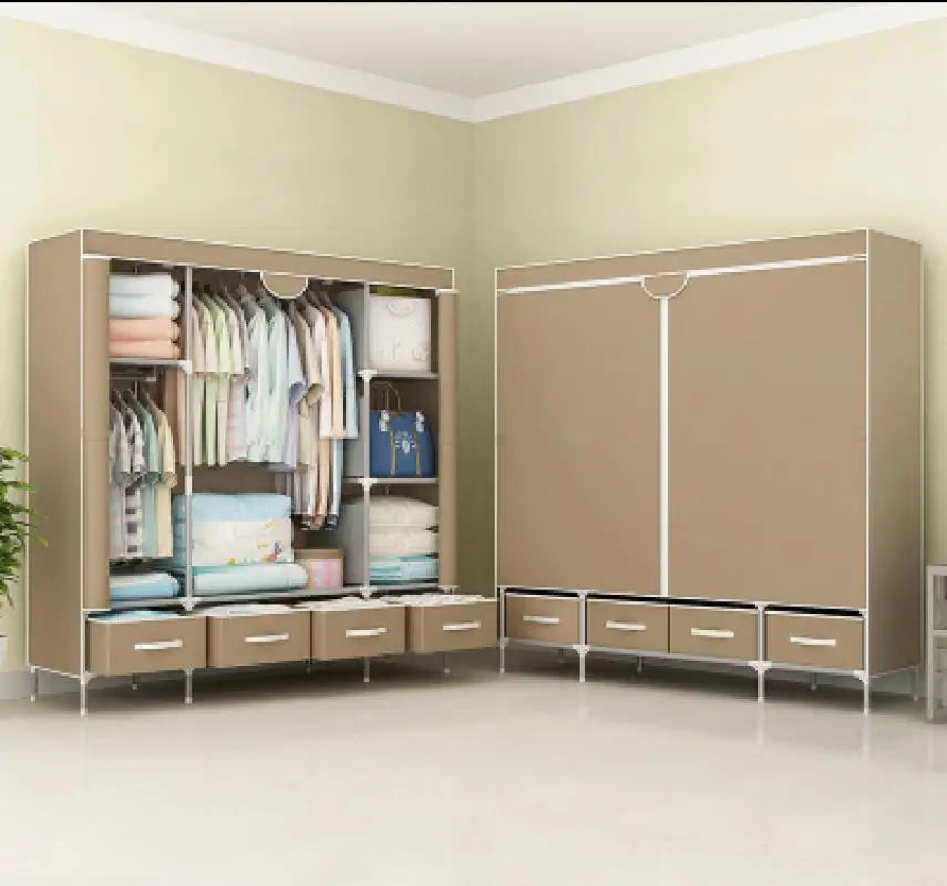 Non-Woven Fabrics Wardrobe Coffee Fabric Closet Portable Folding