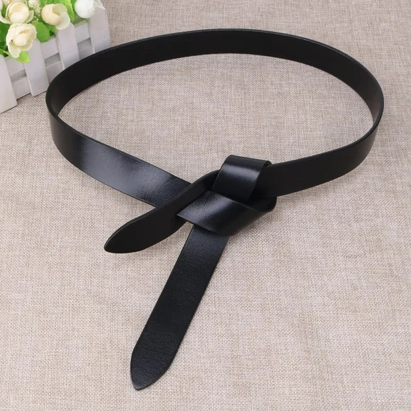 High Quality Long Cowhide Belts Knot Design DIY