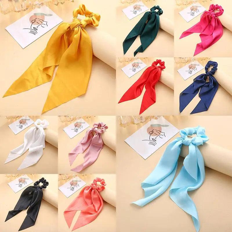 1PC New Women Scrunchie Ribbon Elastic Hair Bands