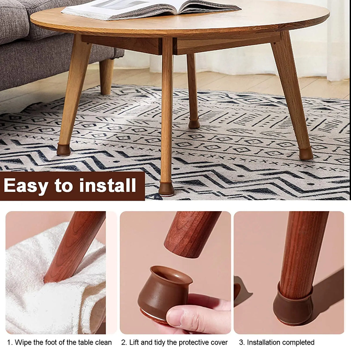 32Pcs Silicon Chair Leg Covers Felt Bottom Soft