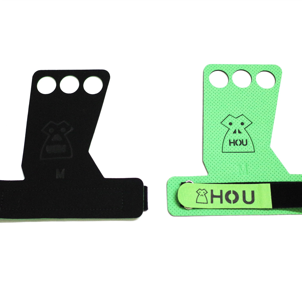 3 Hole Leather Gym Hand Grips Weight Lifting