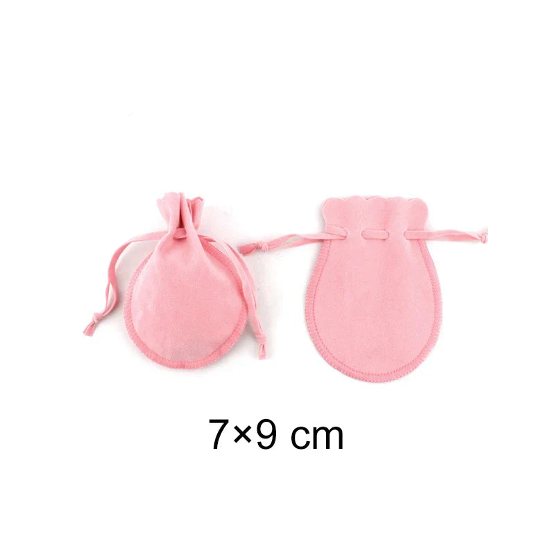 Wedding Bags with Candy Bag Can Custom Logo 50pcs/lot 7×9cm 9×12cm Jewelry Packaging Macarons Drawstring Good Velvet Gift Bags