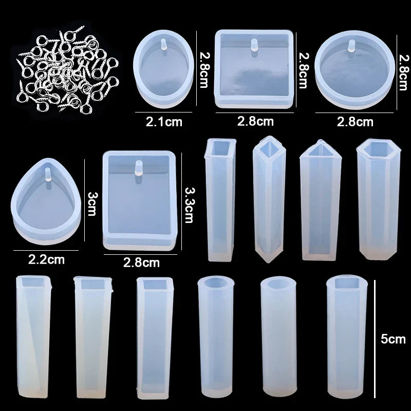 Mixed Style Jewelry Epoxy Resin Molds Set Silicone