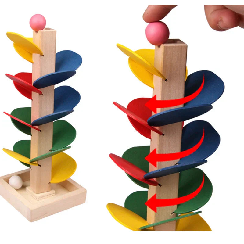 Colorful Tree Marble Ball Run Track Building Blocks