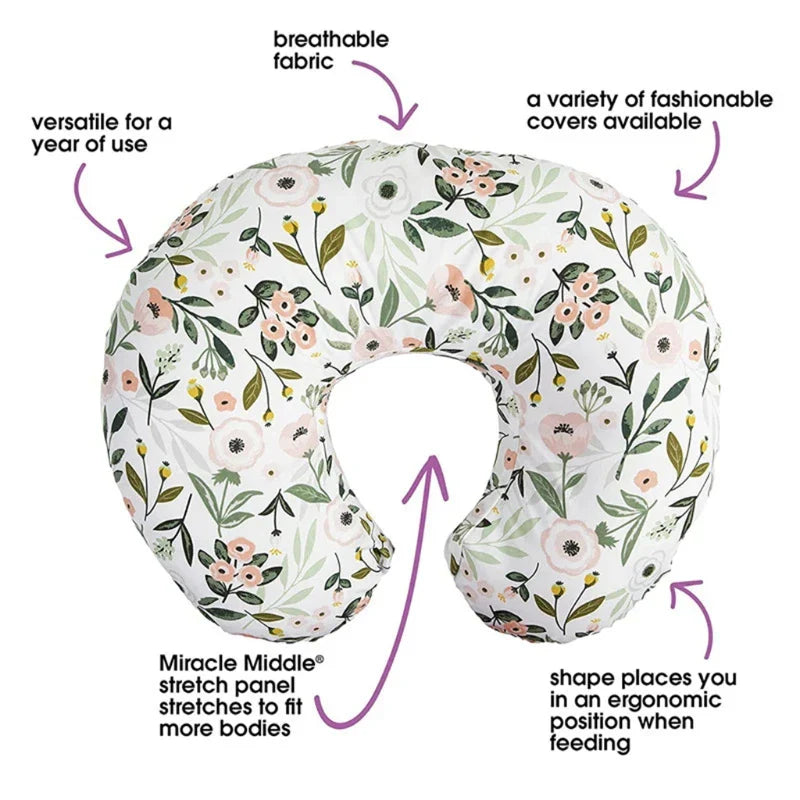 W8EF Baby Nursing Pillowcase Elastic U-shaped Pillow Case
