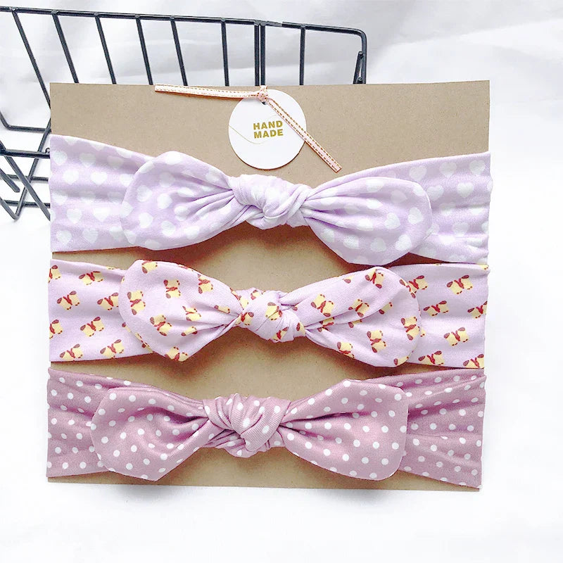 3pcs/lot Solid Nylon baby headband Bow Headbands For