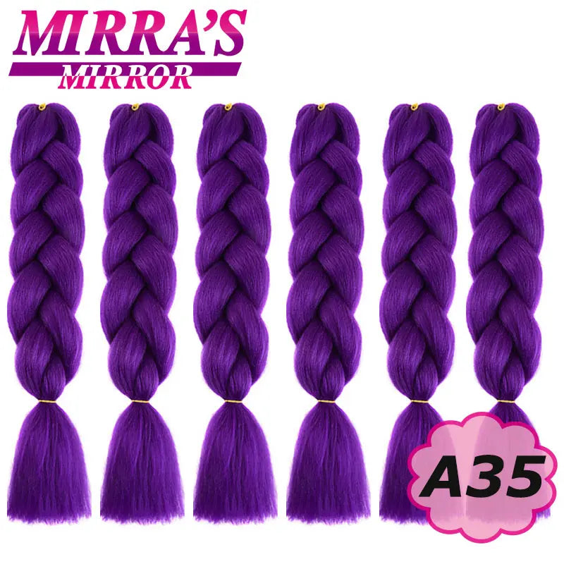 Synthetic Jumbo Braids Hair Omber Braiding Hair Extensions for Women Yaki Texture Black Blue Fake Hair Mirra’s Mirror