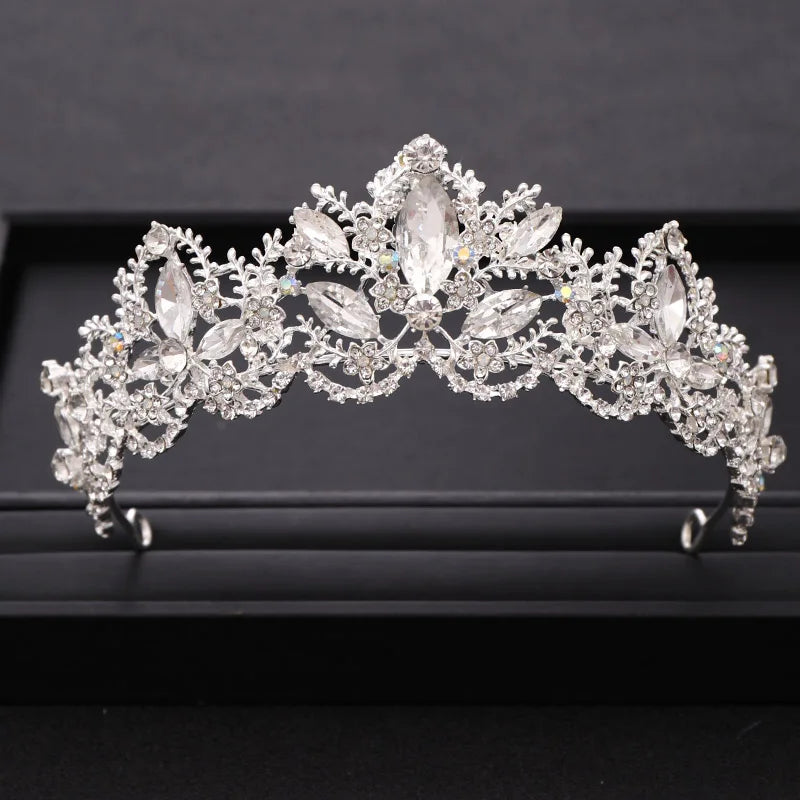 Wedding Crown Gold Silver Color Rhinestone Crystal Diadem