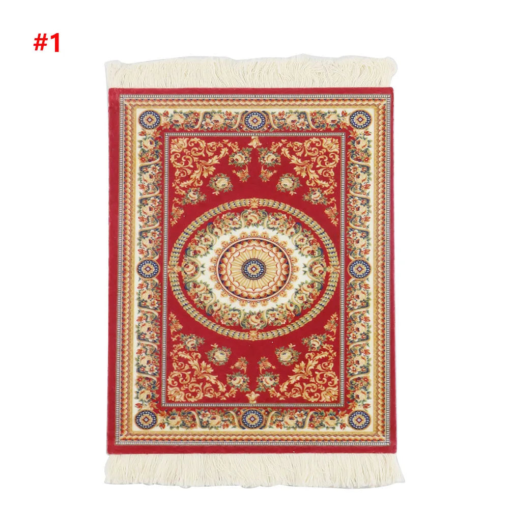Persian Mini Woven Rug Mat Mousepad with Fring