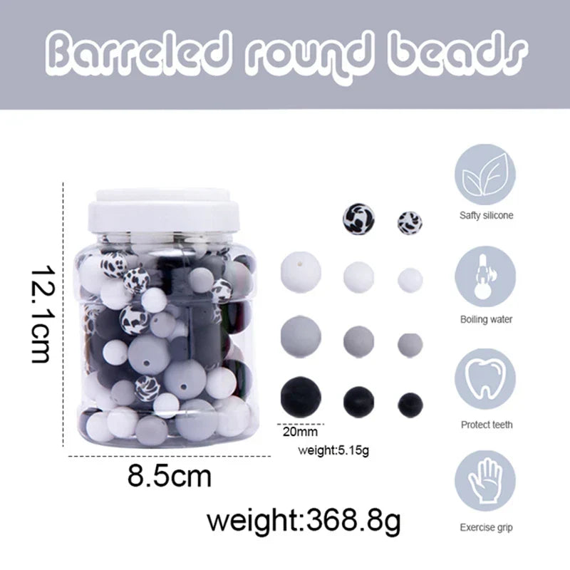 Bopoobo 200Pcs Silicone Beads Baby Teething Food Grade