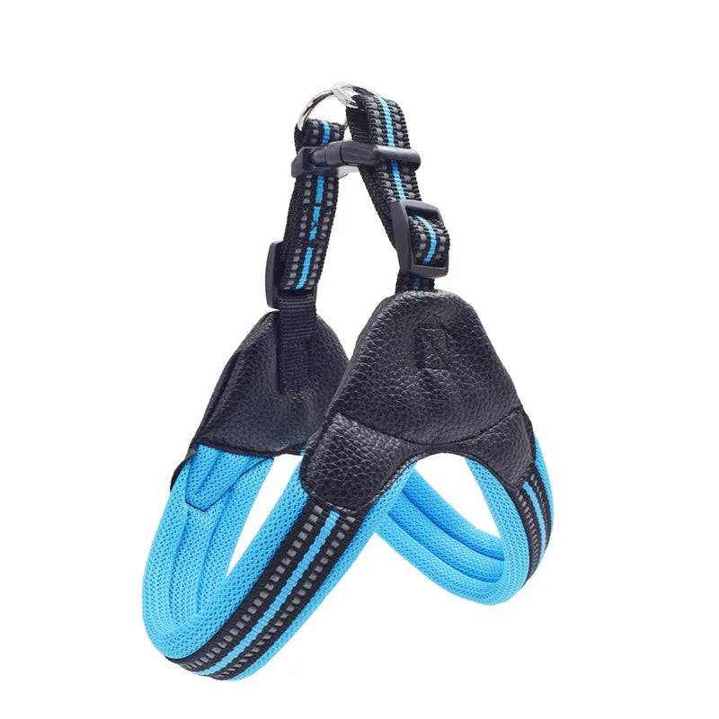 Breathable Nylon Mesh Dog Harness Reflective Adjustable Dog