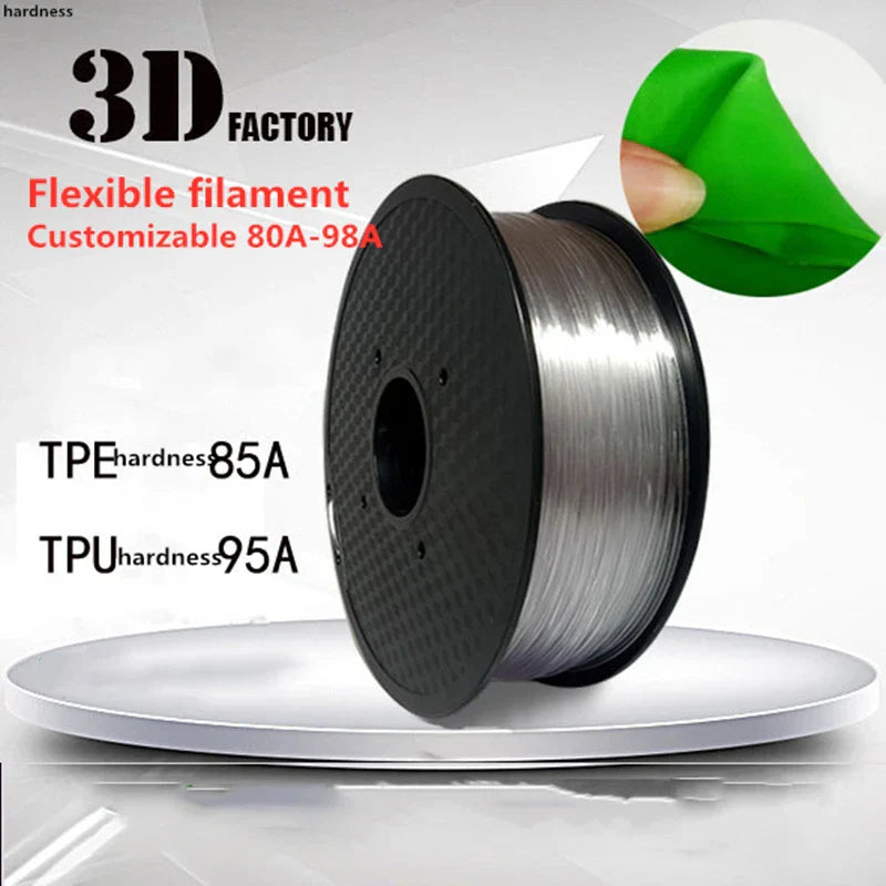 TPE 3D PRINTER FILAMENT Flexible Soft 1.75MM 1KG 0.5kg Elastic Rubber Materials Printing ±0.02mm Best Sellers Seller HOT GOOD