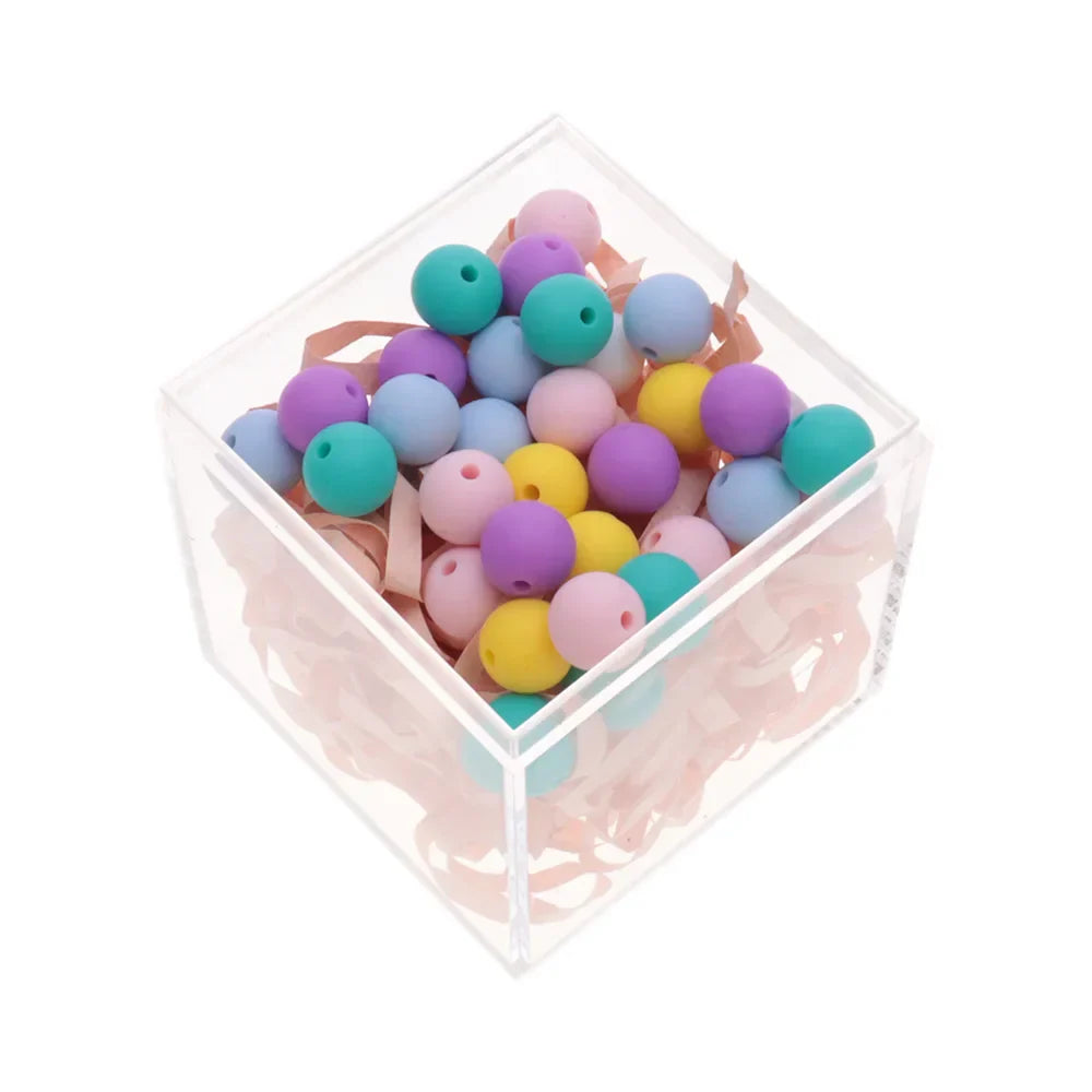 Fkisbox 500pcs 12mm Silicone Round Loose Beads Baby