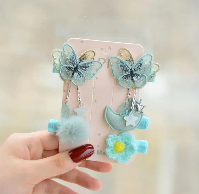 New cute bear girls hair bows 5pcs children