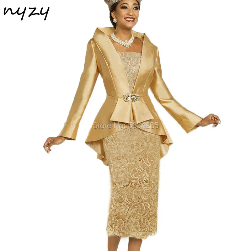 2 Piece Gold Mother of the Bride Groom