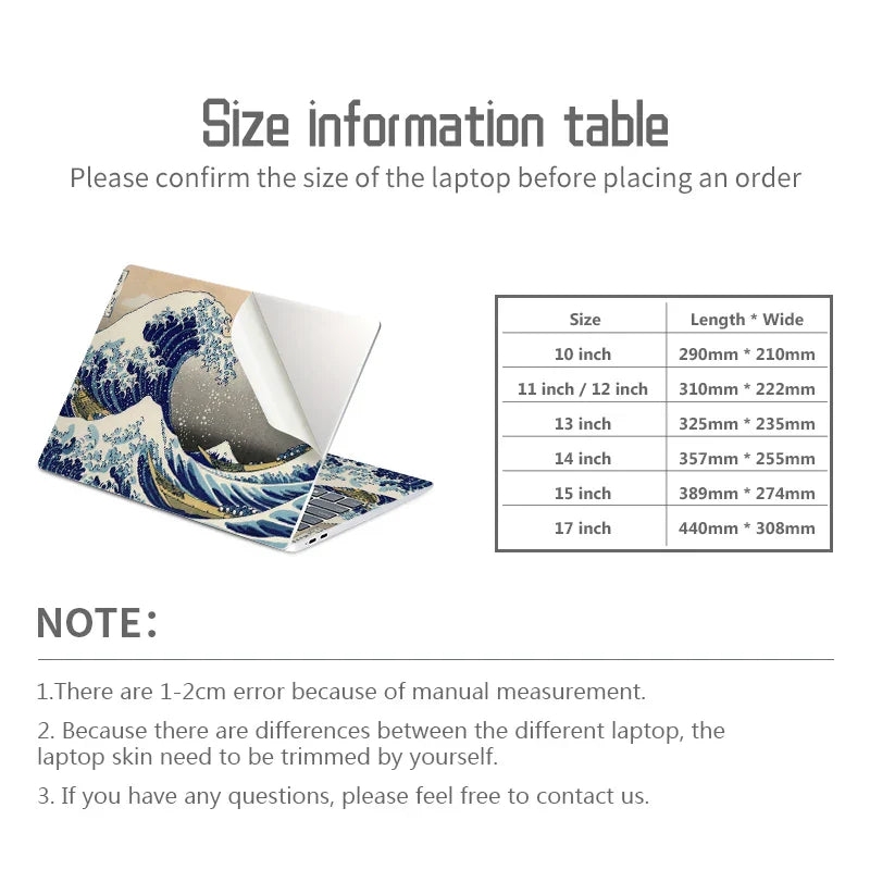 Universal Sea Wave Laptop Cover Sticker Skins Notebook