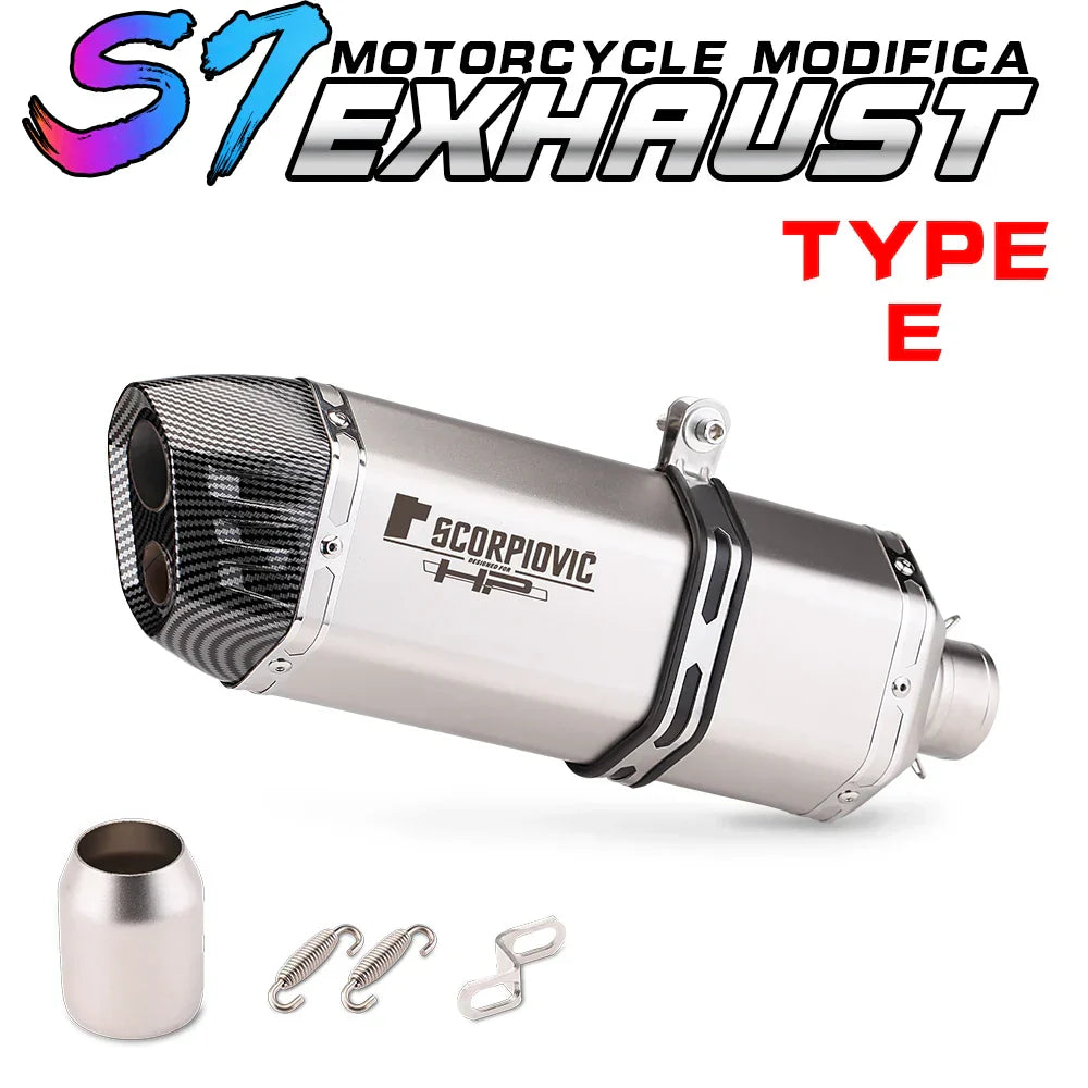 Slip on 51mm motorcycle exhaust system muffler modified