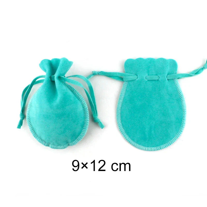 Wedding Bags with Candy Bag Can Custom Logo 50pcs/lot 7×9cm 9×12cm Jewelry Packaging Macarons Drawstring Good Velvet Gift Bags
