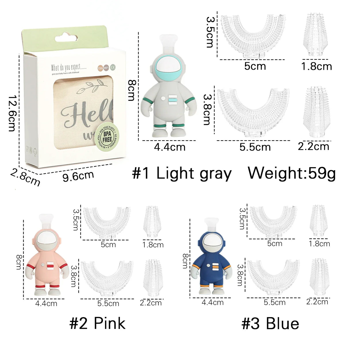 Infant U-Shaped Soft Silicone Toothbrush Set Food Grade