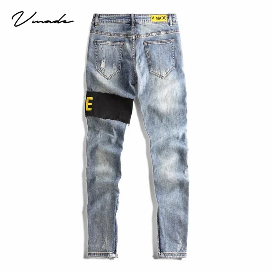 VMADE Authentics Male Washed stretch Jeans for men