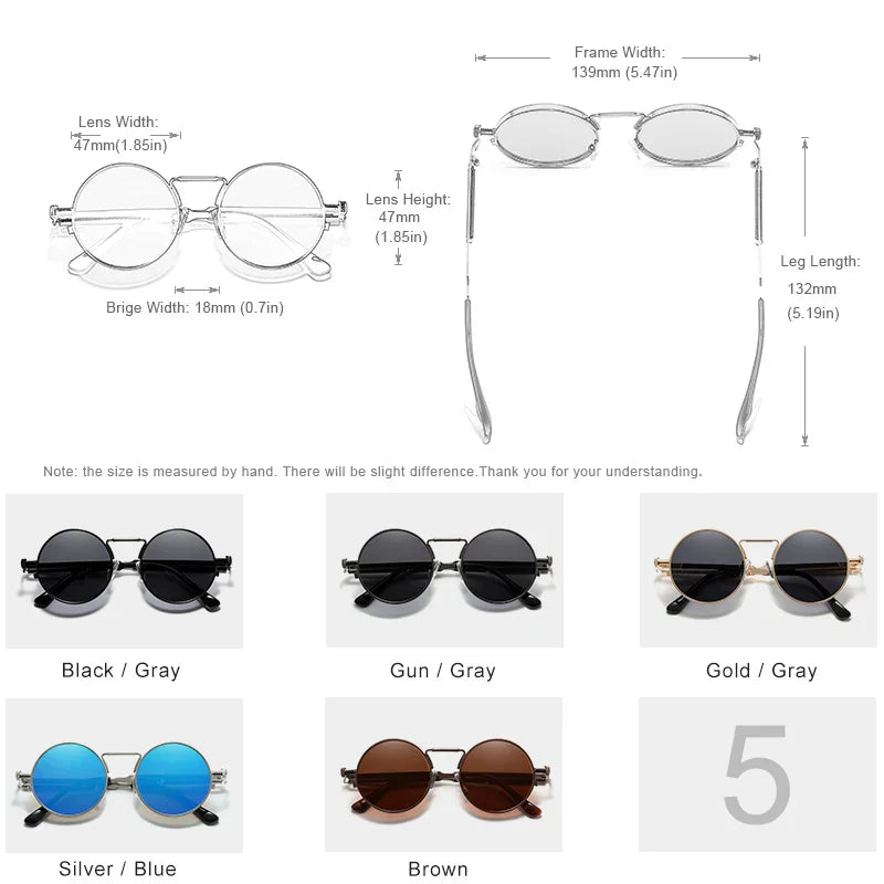 KINGSEVEN High Quality Gothic Steampunk Sunglasses Polarized Men