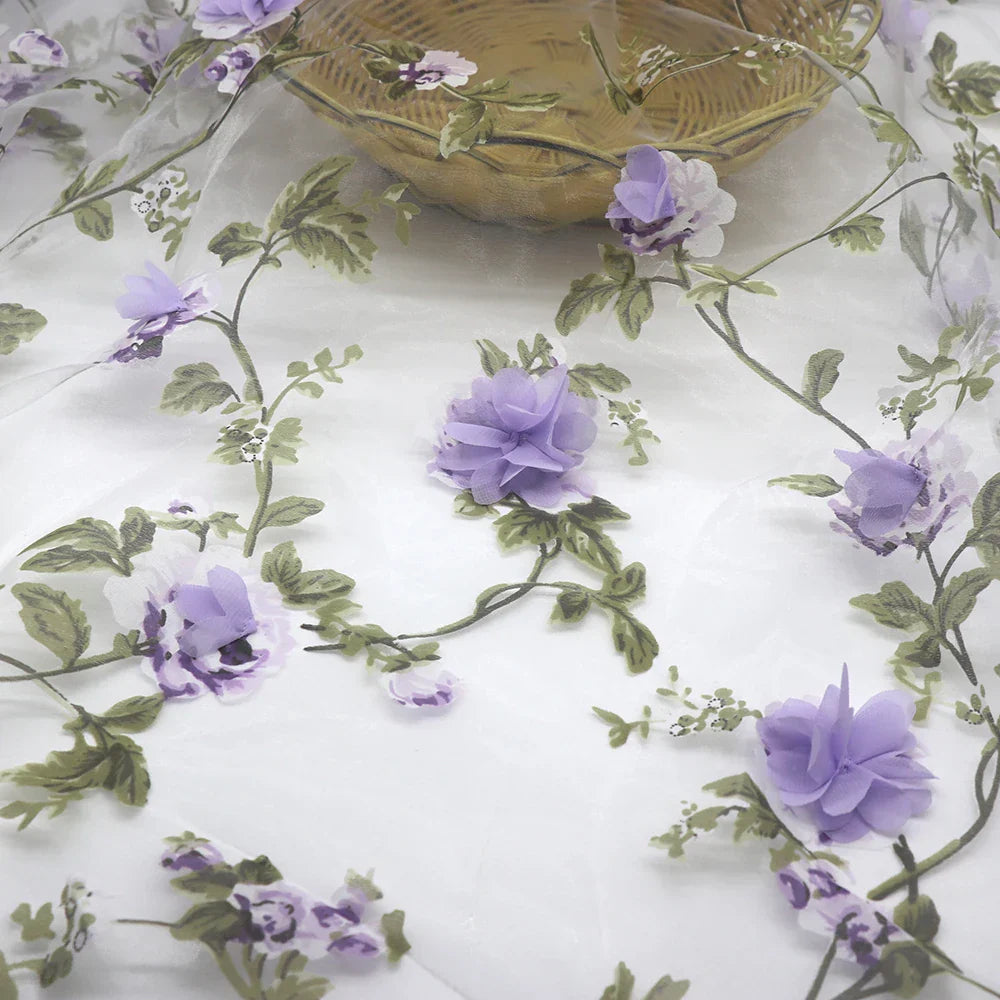 H717 90*140cm Organza Fabric Soluble Shabby Lace for