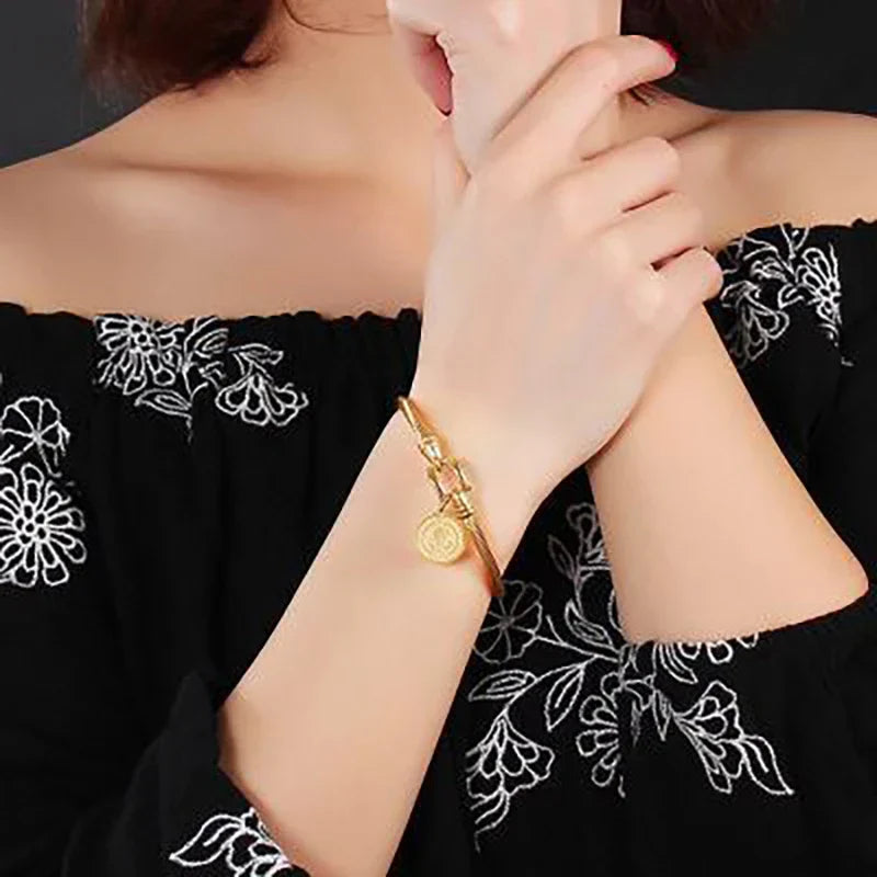 Fashion Cuff Bracelet Bangles With Saint Benedict Charm