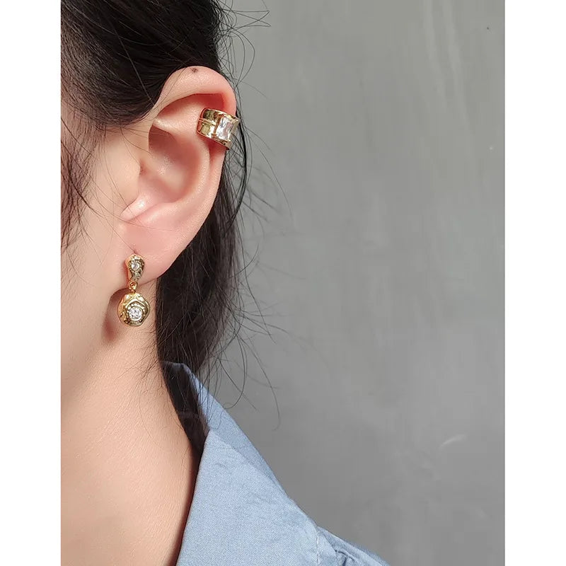 F.I.N.S Genuine 925 Sterling Silver Geometric Irregular Uneven