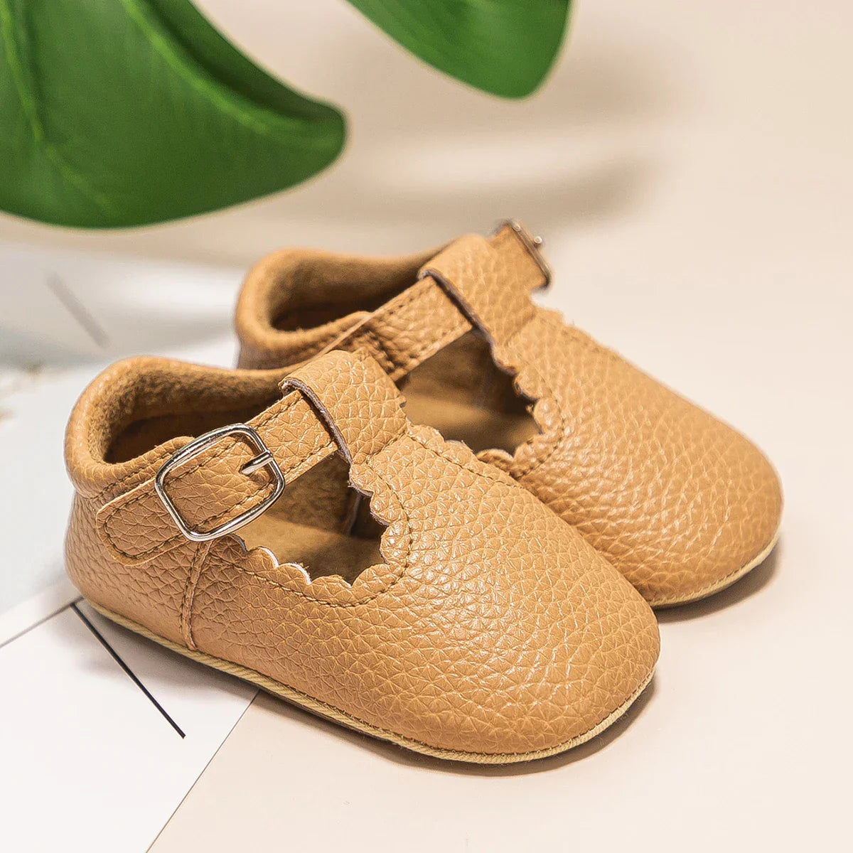 KIDSUN Newborn Baby Shoes Stripe PU Leather Boy