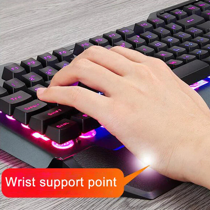 Mechanical Rainbow Backlit Gaming Keyboard and Optical Mice