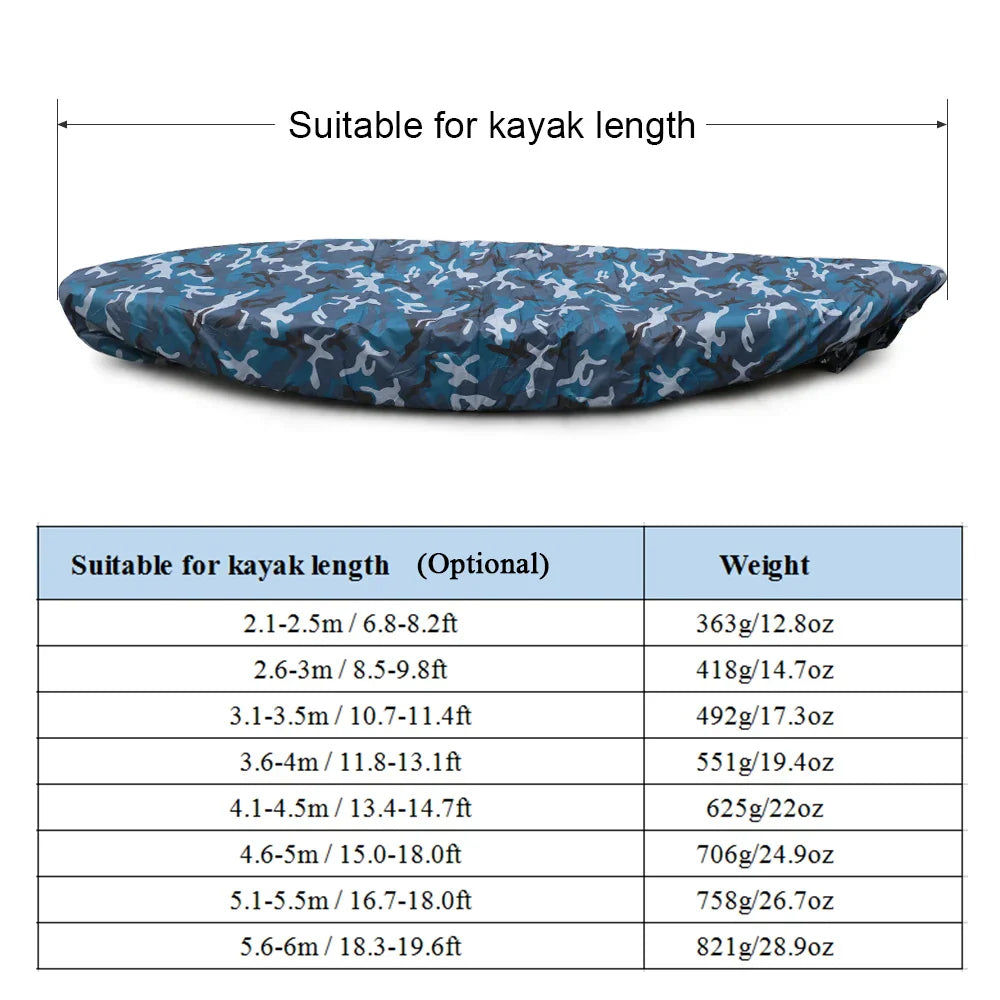 Professional Kayak Storage Cover Camouflage Waterproof UV Resistant
