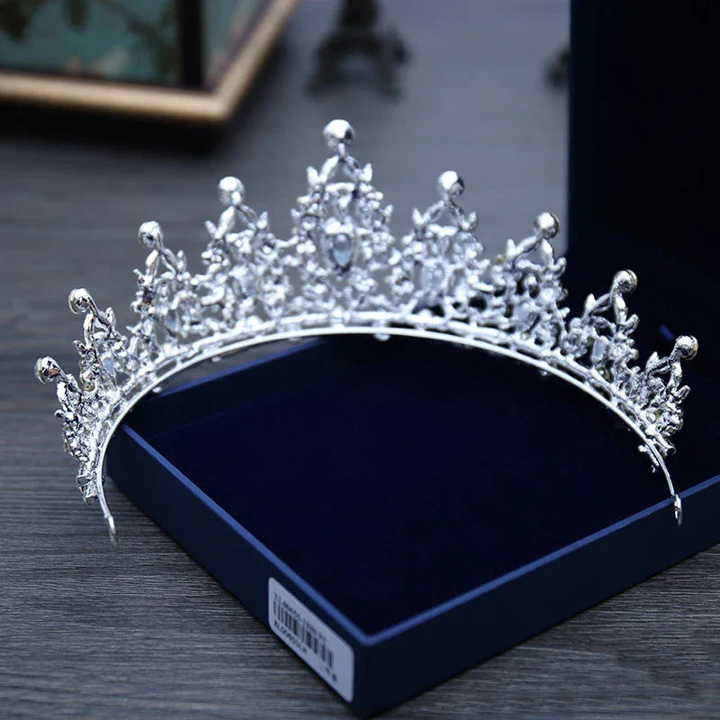 Wedding Hair Tiara Crystal Bridal Tiara Crown Silver