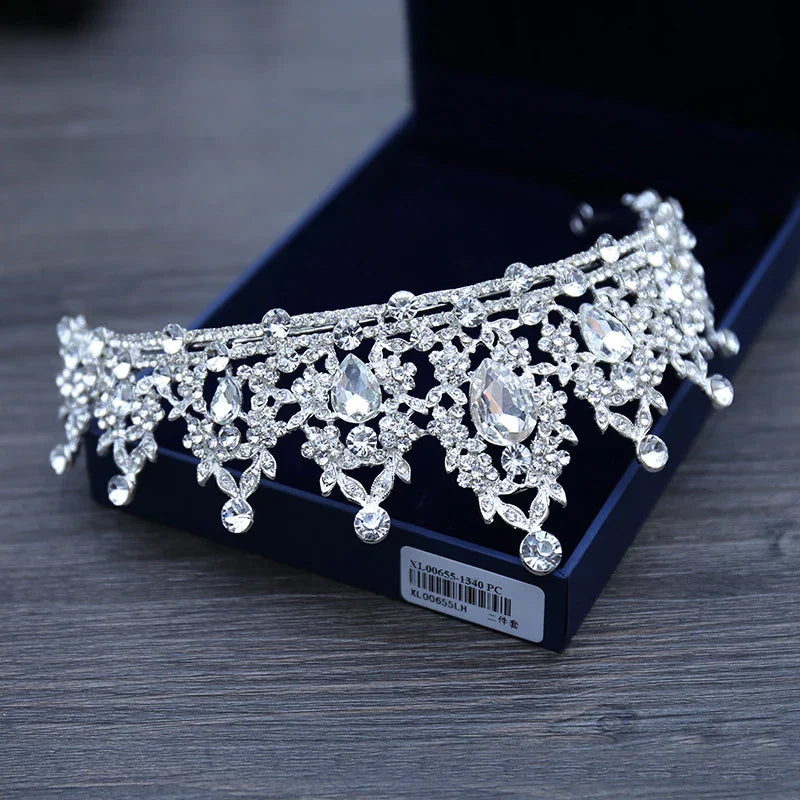 Wedding Hair Tiara Crystal Bridal Tiara Crown Silver