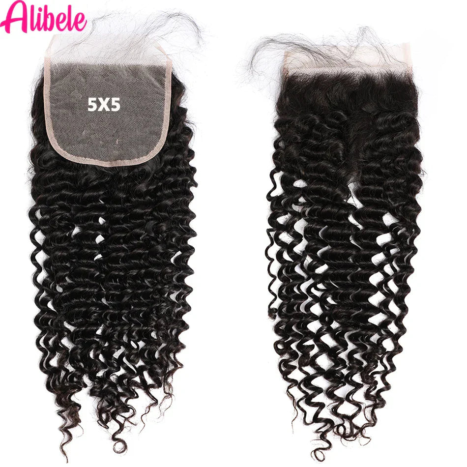 30 Inch Deep Wave Bundles With Closure 5x5