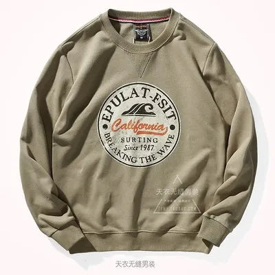 American Retro Terry Printed Hoodies Men's Pure Cotton