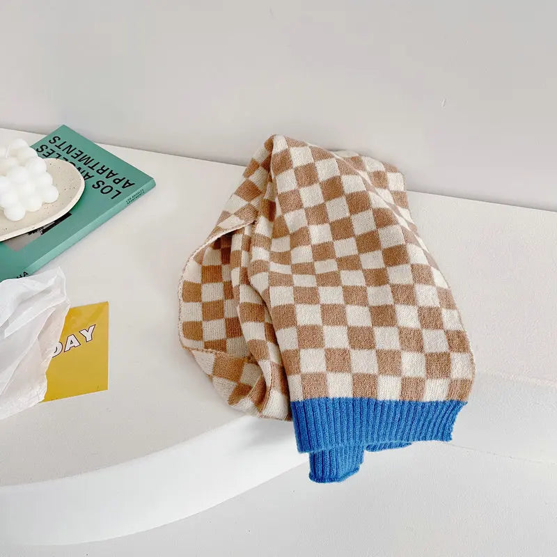 New Autumn Winter Korean Style Unisex Kids Plaid