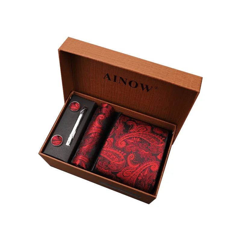 modern ties for men 2024 red Set Gift