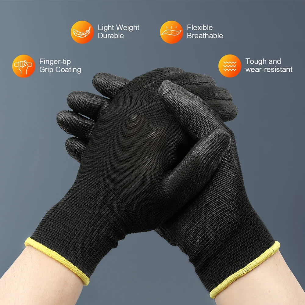 nylon safety coating gloves gardening work protection construction