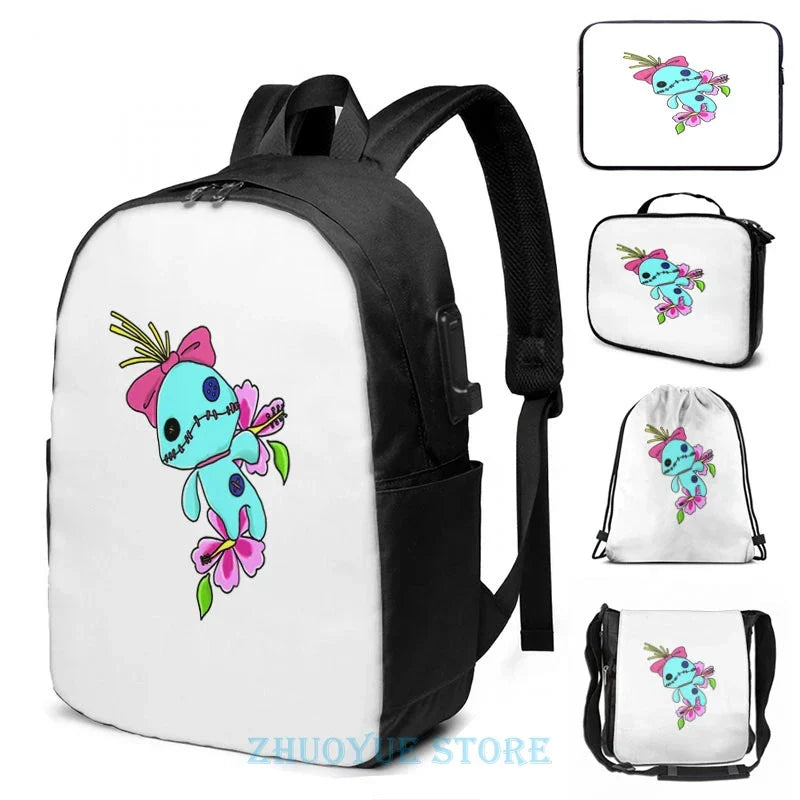 Funny Graphic print Scrump USB Charge Backpack men