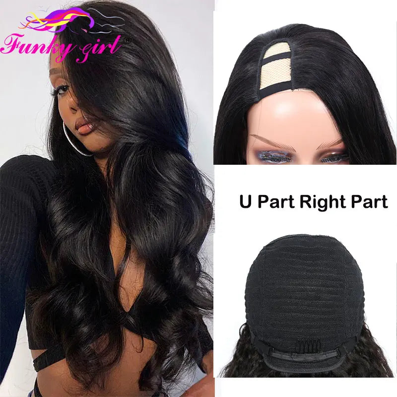 FG Body Wave U Part Wig Non-Lace Glueless