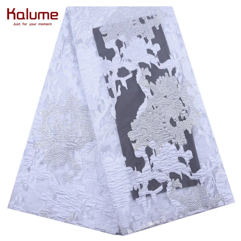 African Tulle Lace Fabric 2024 Satin Nigerian Brocade