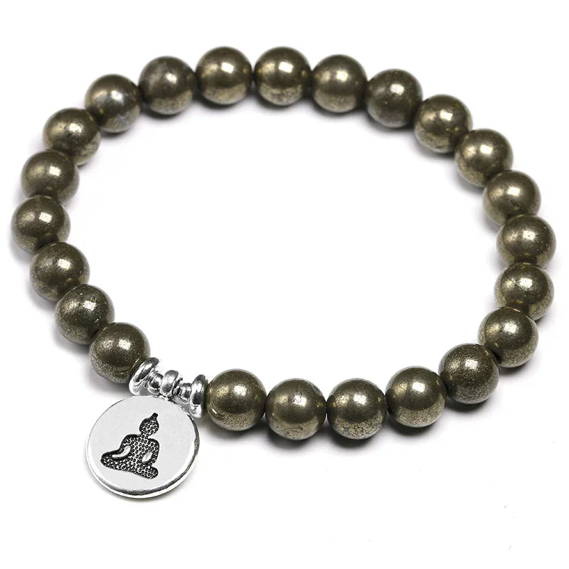 Natural Pyrite Bracelet Bracelet Charm Lotus Jewelry Energy