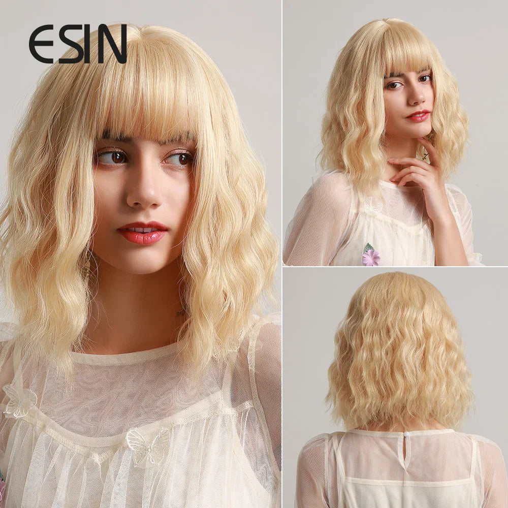 ESIN Synthetic Black Brown Medium Long Loose Body
